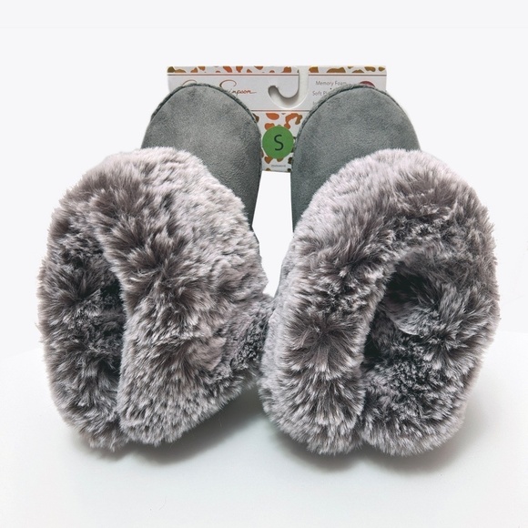 Jessica Simpson Slipper Boot Shoes Plush Faux Fur Lining Vegan Suede Memory Foam - Picture 2 of 11